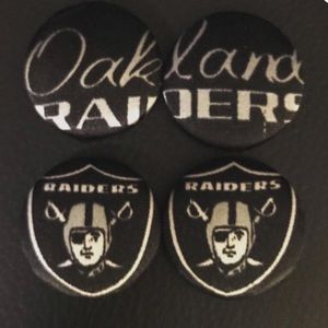 Oakland Raiders Button Earrings